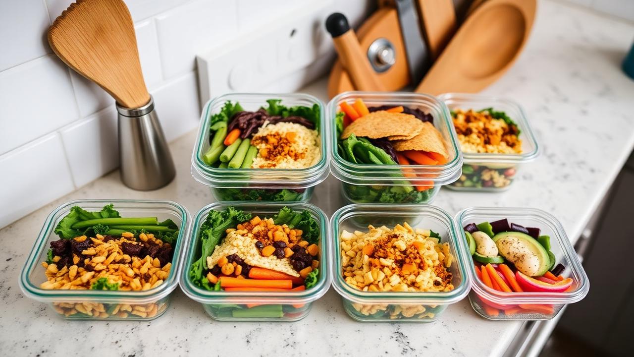 Veganes Meal Prep und Kochen